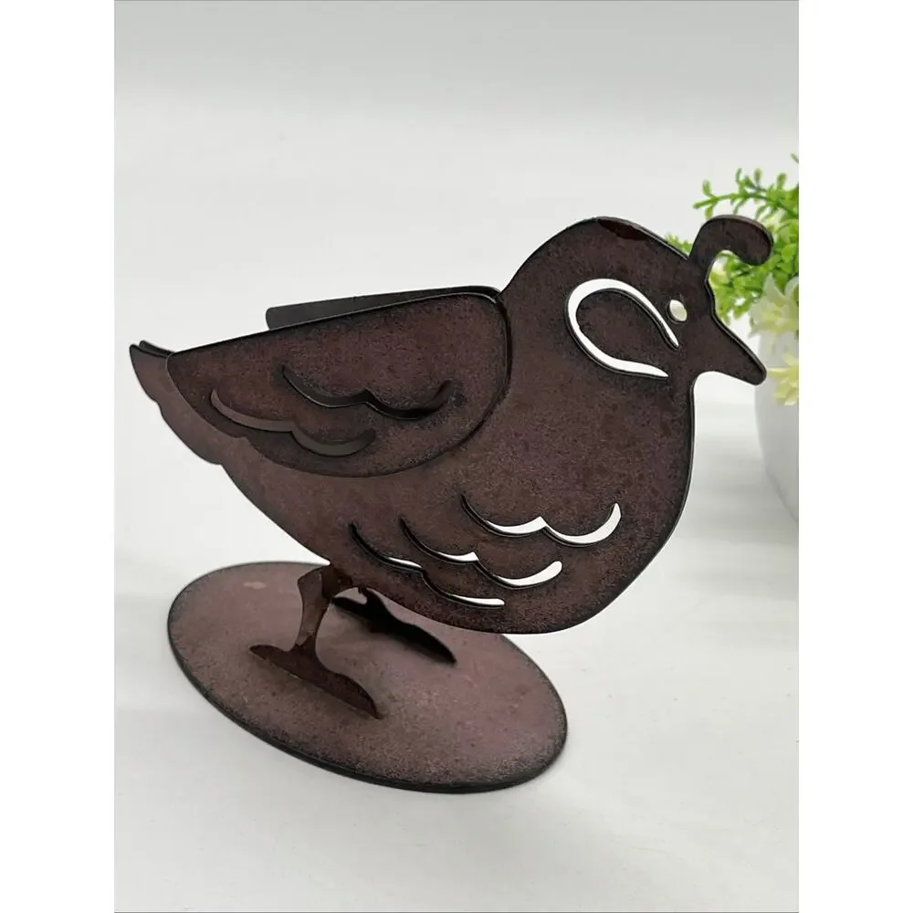 Target Brand 2008 Small Metal Quail 7”x7” Outdoor Decor Home Rustic Farmhouse